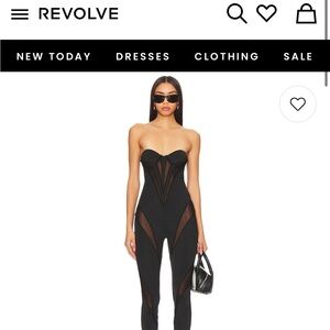 NBD Black Strapless Jumpsuit